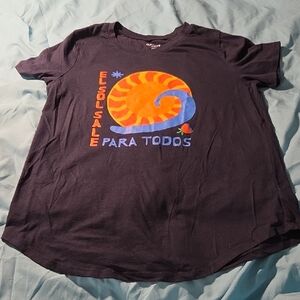 Old Navy Navy Short-Sleeve Tee with Orange & Blue Sun Graphic